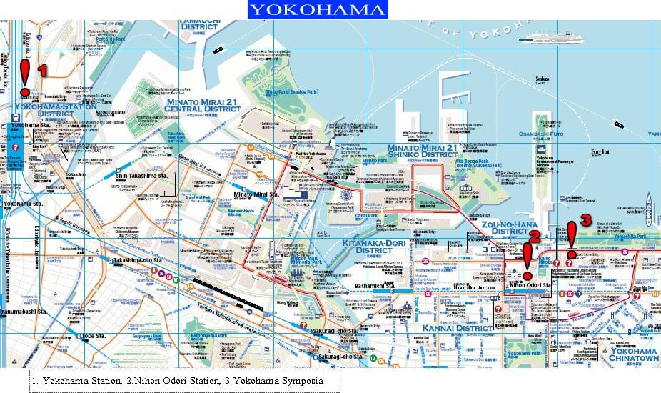 Yokohama περπάτημα χάρτης