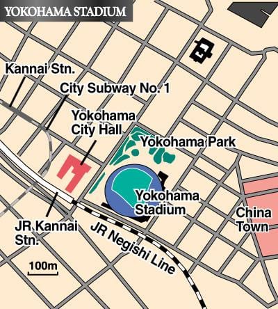 Χάρτης της Yokohama stadium