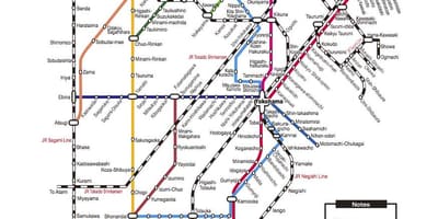 Yokohama σιδηροδρομικό χάρτη